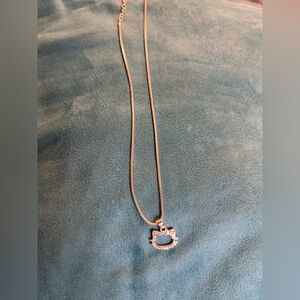 Girls Silvertone Hello Kitty Pendant Necklace
